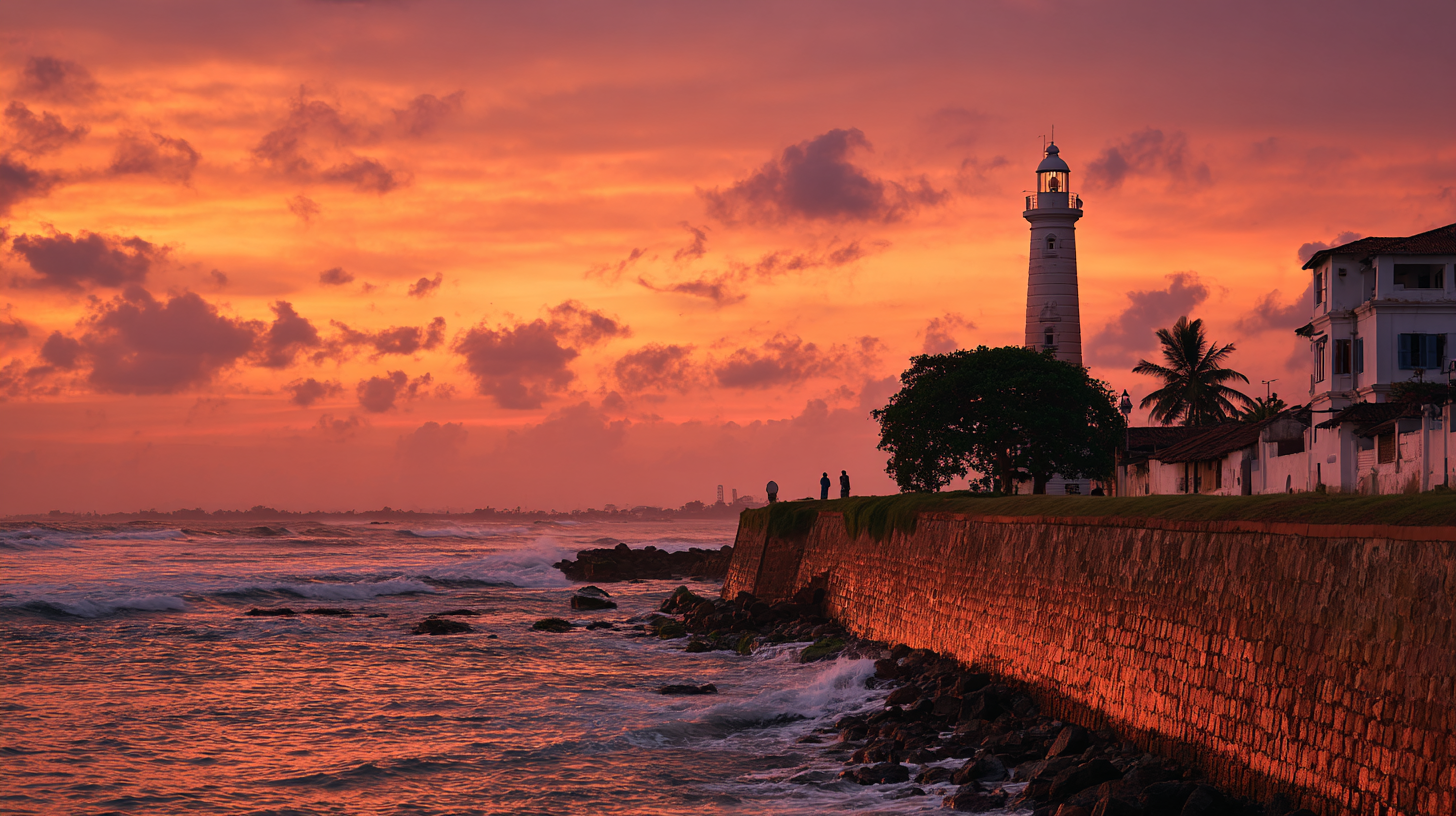 Galle Fort ramparts in the evening